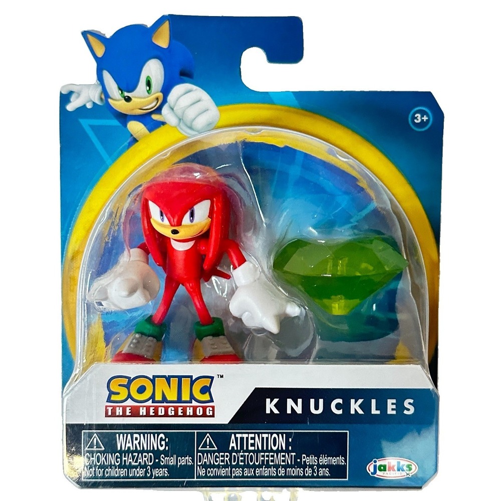 Sonic The Hedgehog Knuckles 2.5 Inch Figure w/ Green Chaos Emerald Jakks Pacific